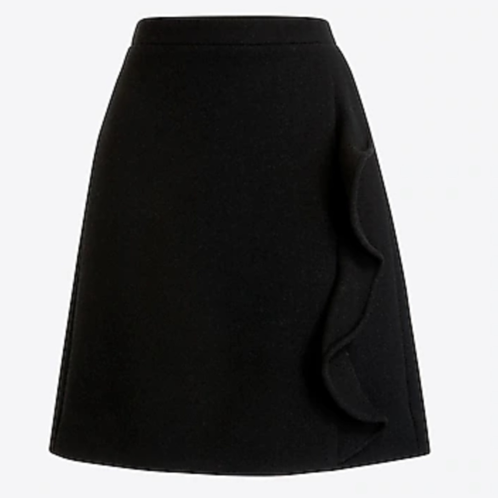 J.Crew RUFFLE-FRONT MINI SKIRT IN DOUBLE-SERGE